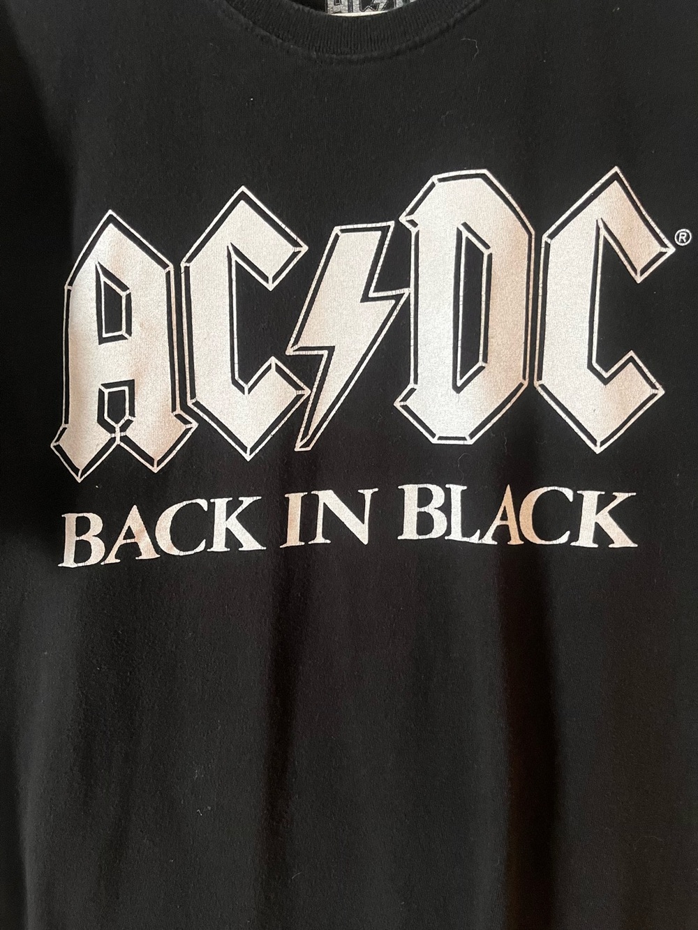 AC/DC Black Shirt with Back in Black graphic